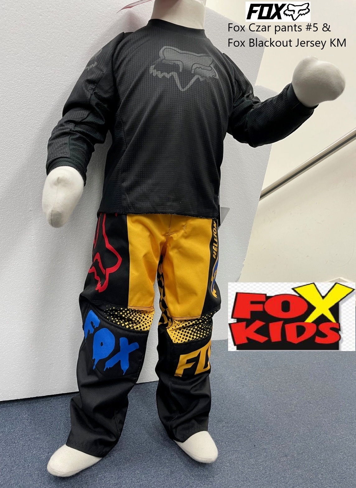 CLEARANCE! Fox PeeWee Dirt Bike Pants #22/ YS Yellow/Black & Fox YM Black Jersey MX BMX