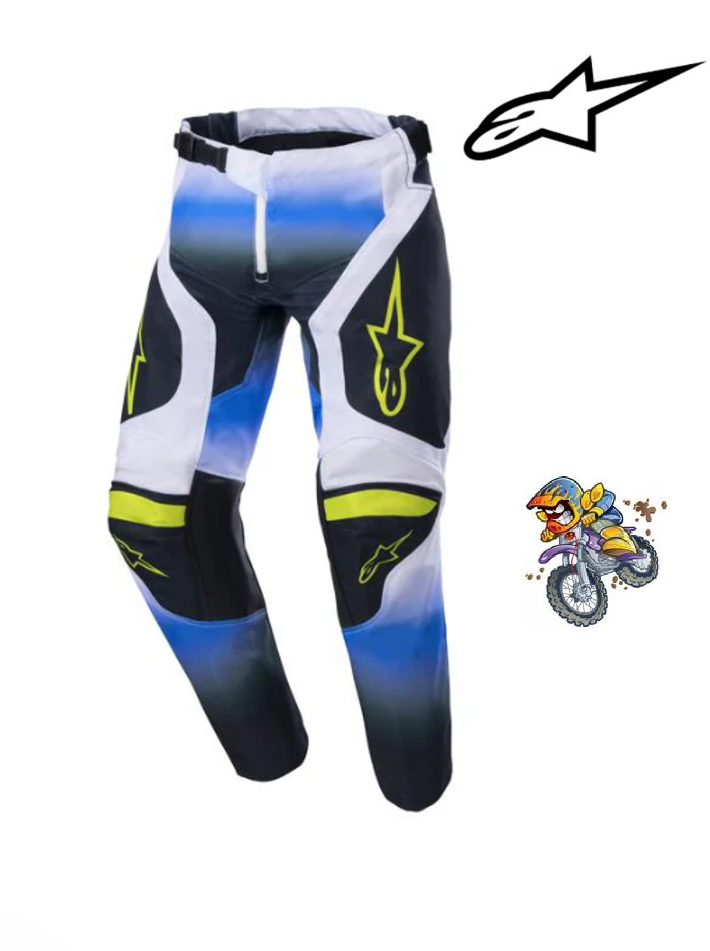 ALPINESTARS Push Youth Dirt Bike pants & jersey set Kids BMX MX Motocross Blue