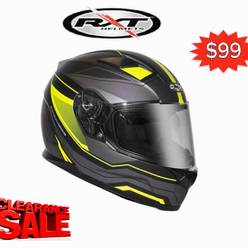 CLEARANCE! RXT 817 Street Motorcycle Road Helmet XL Black/ Hi Vis Yellow