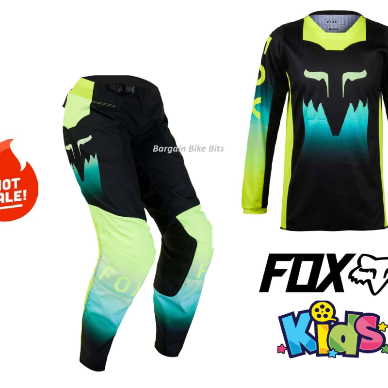 Fox Youth Dirt Bike pants & jersey set Kids BMX MX Motocross Red/Yellow/Black