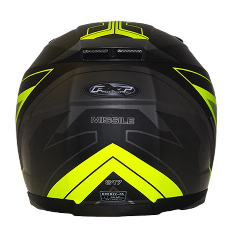 CLEARANCE! RXT 817 Street Motorcycle Road Helmet XL Black/ Hi Vis Yellow