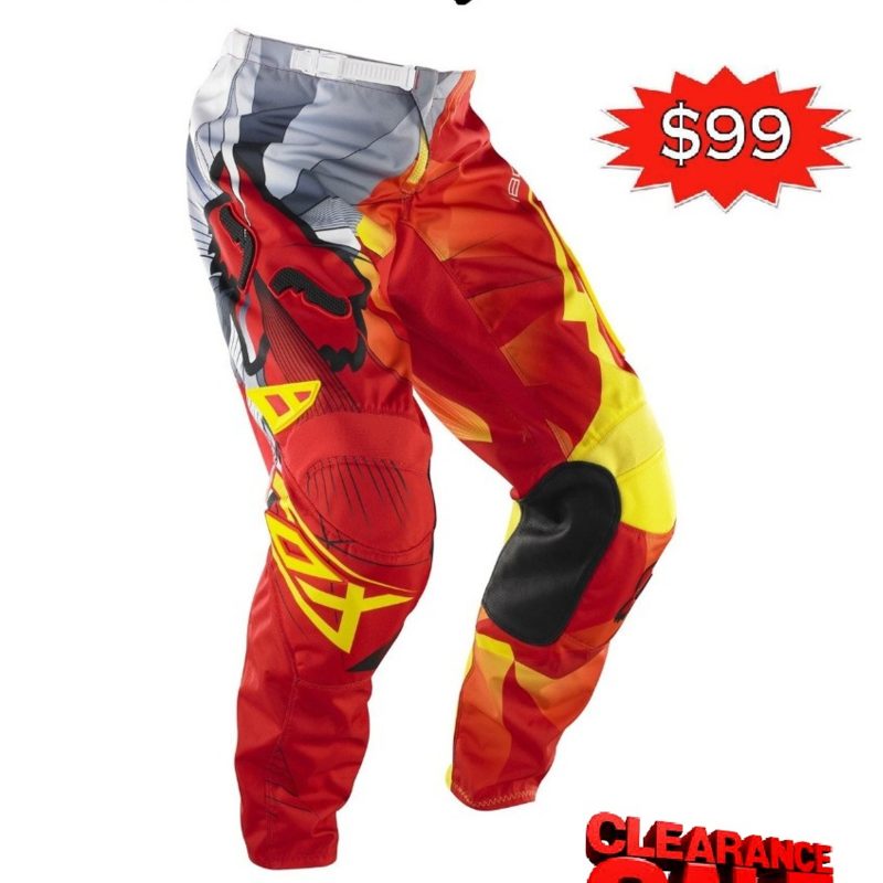 CLEARANCE! Fox 180 Motocross Dirt Bike Off Road Motocross Pants #34 Red/Yellow