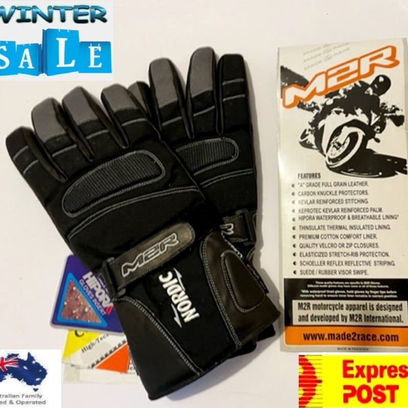 M2R NORDIC Waterproof Motorcycle Gloves XL WINTER Thermal Road Motorbike