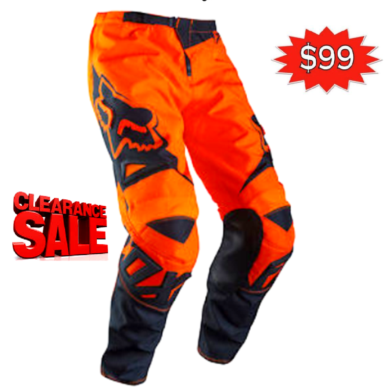 CLEARANCE! Fox 180 Motocross Dirt Bike Off Road Motocross Pants #34 Fluro Orange/navy