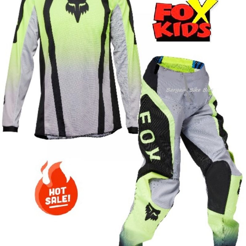 Fox Kids PeeWee Dirt Bike pants & jersey set MX Motocross #5/KM Fluro Yellow