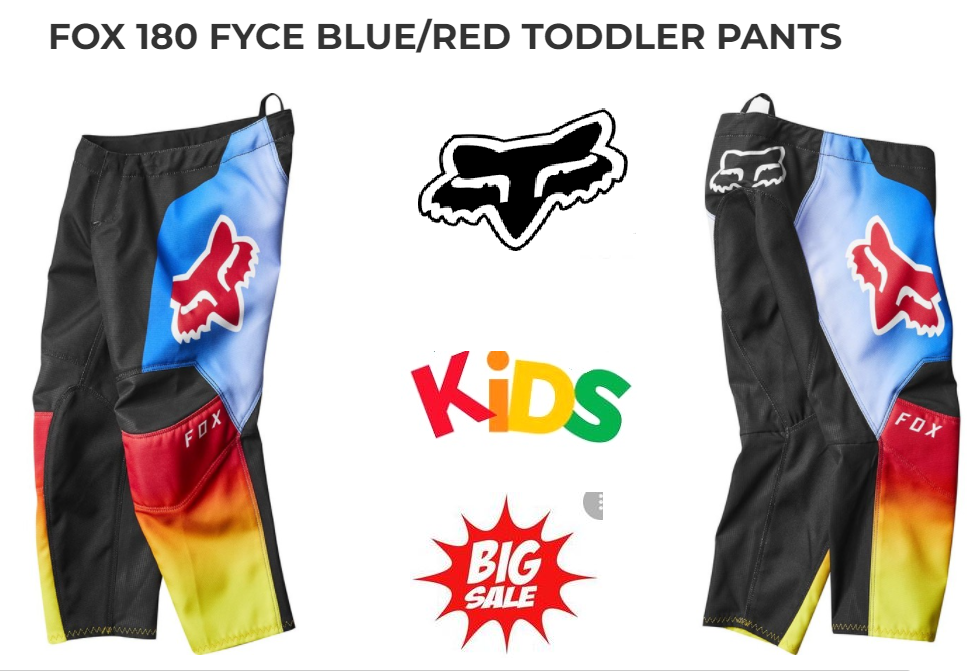 Fox Racing 180 Dirt Bike Pants #5 PEEWEE BMX Toddler Motocross red/blue