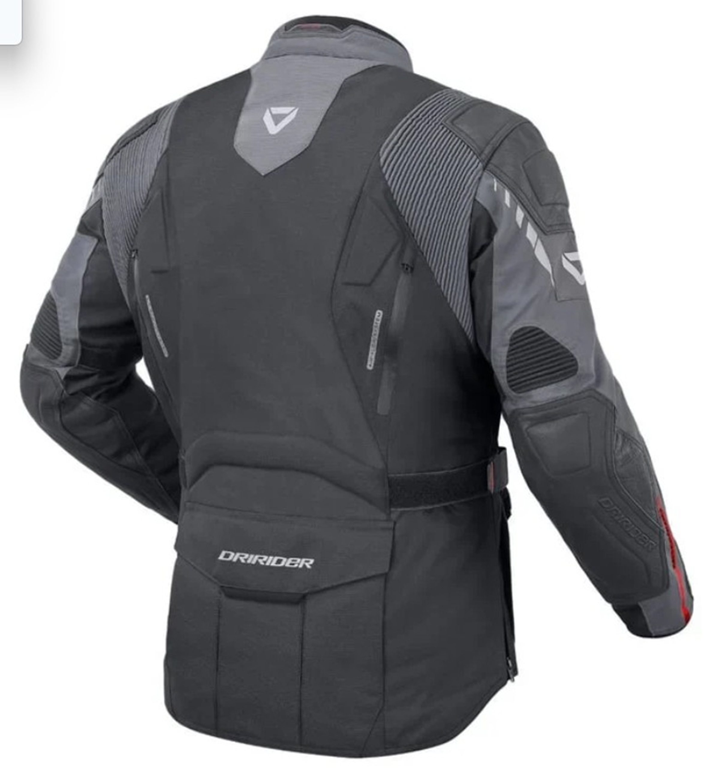 DriRider Nordic V Motorcycle Road Jacket rrp$399 Dark Grey LEATHER SHOULDERS & ELBOWS
