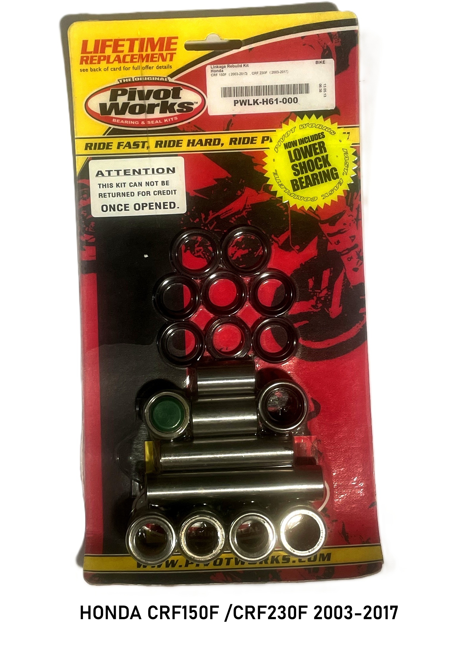 Pivot Works Linkage Rebuild Kit to suit Honda CRF150F /CRF230F 2003-2017 including lower shock bearing PWLK-H61-000