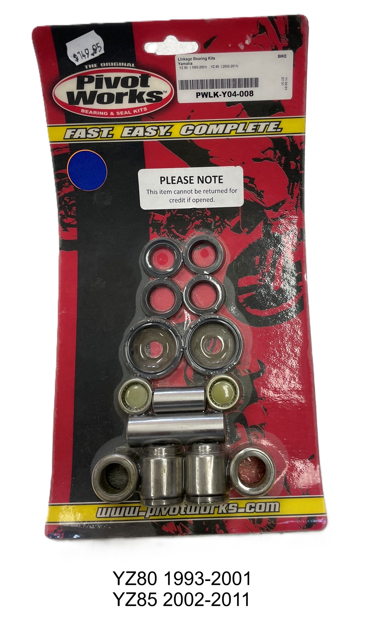 Pivot Works Linkage Rebuild Kit YAMAHA YZ80 '93/01 and YZ85 '02/11 PWLK-Y04-008