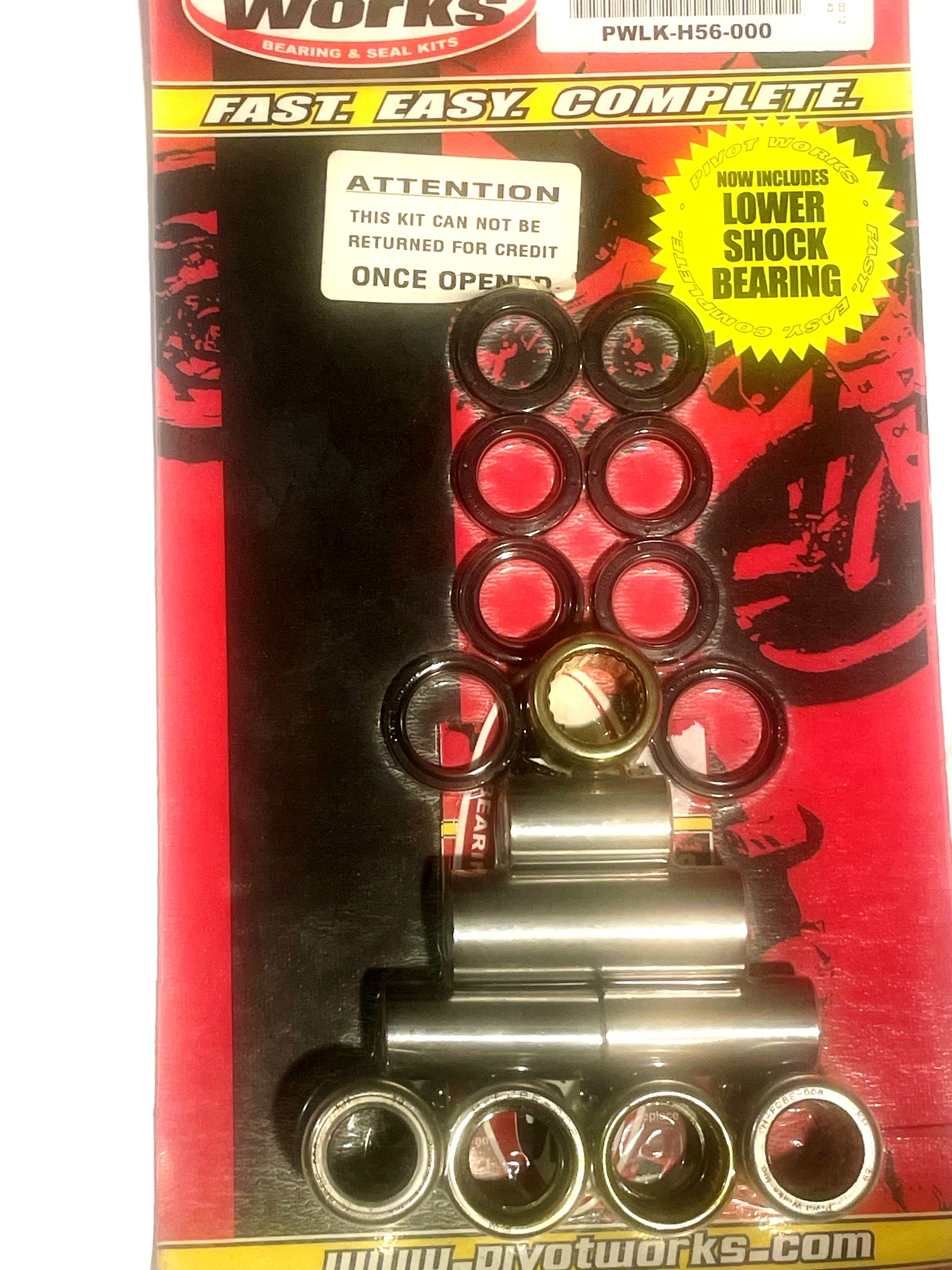 Pivot Works Linkage Rebuild Kit to suit Honda XR400 '98-'04 including lower shock bearing PWLK-H56-000