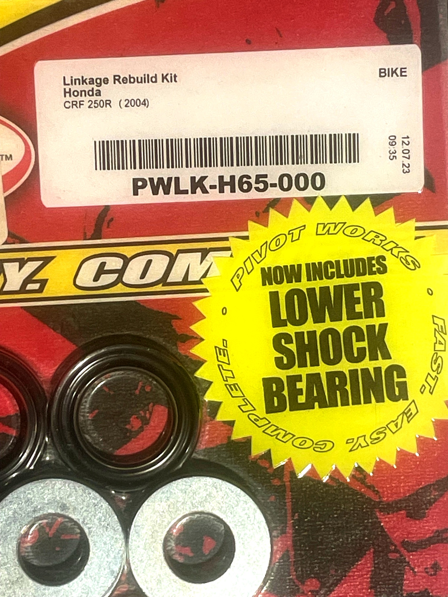 Pivot Works Linkage Rebuild Kit to suit Honda CRF250R 2004 including lower shock bearing